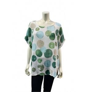 NEW CATHERINE LILLYWHITE'S women's tunic top in white multi